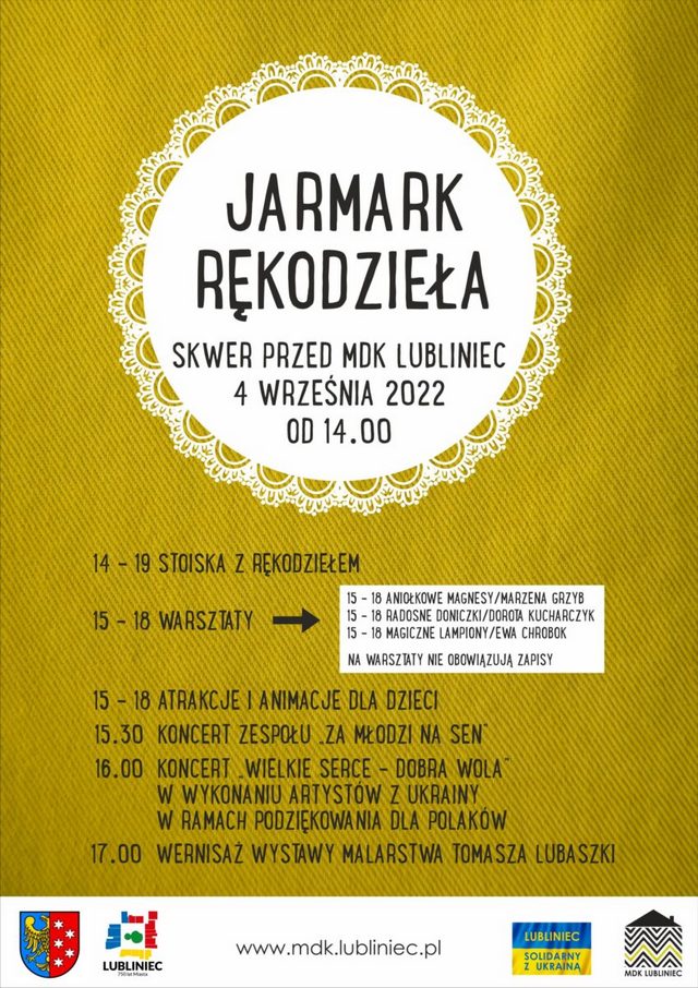 Jarmark rękodzieła 2022 - plakat, źr. MDK Lubliniec