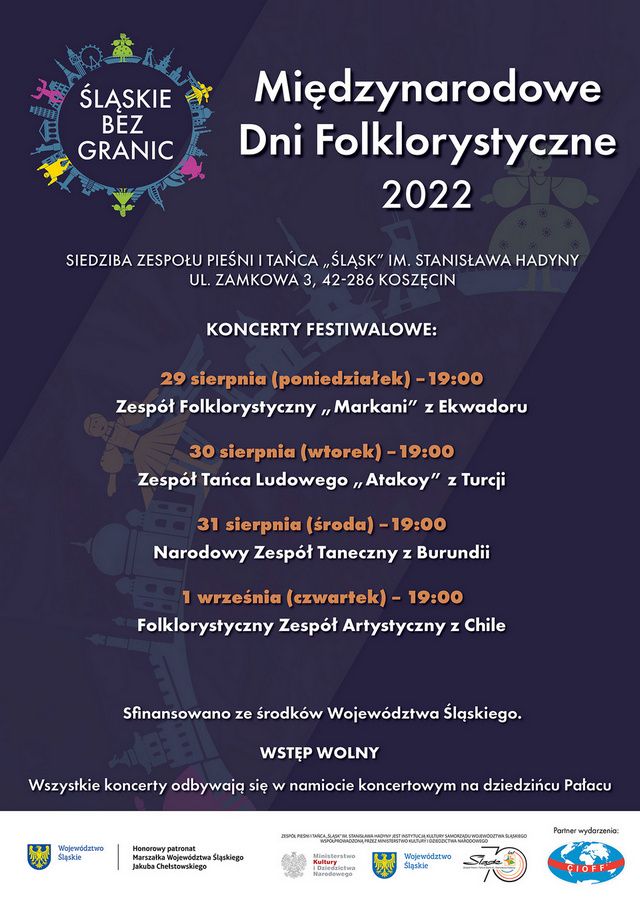 Międzynarodowe Dni Folklorystyczne „Śląskie bez granic” 2022 - plakat, źr. ZPiT 