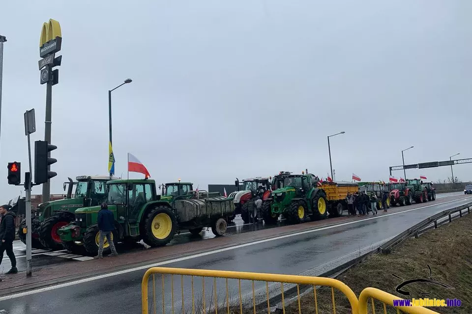 Protest rolników w powiecie lublinieckim (09.02.2024)