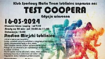 Test Coopera na Stadionie Miejskim w Lublińcu plakat