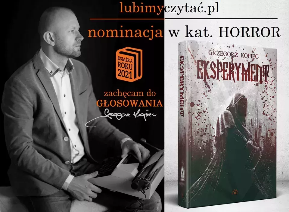 „Eksperyment” Grzegorza Kopca nominowany do „Książki Roku” w plebiscycie LubimyCzytać.pl