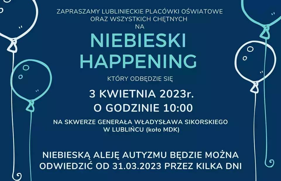 Niebieski Heppening w Lublińcu. Międzynarodowy Dzień Świadomości Autyzmu 2023