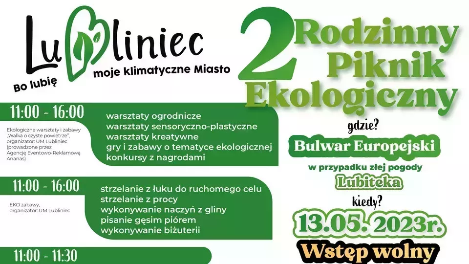 2 Rodzinny Piknik Ekologiczny w Lublińcu [PROGRAM]